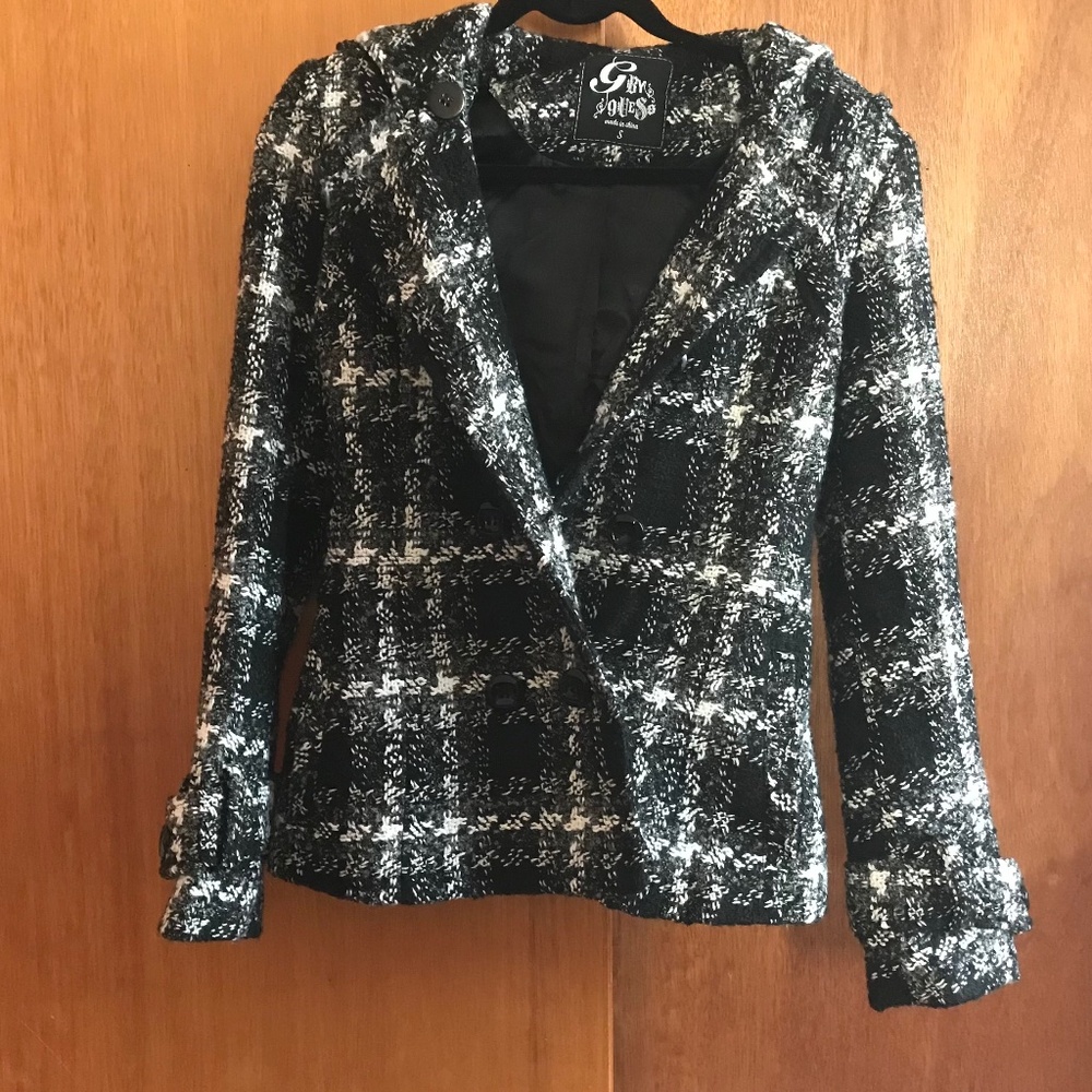 G by Guess  tweed jacket/coat black and white s/p